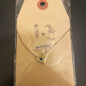 Gold necklace with Green and Blue charm